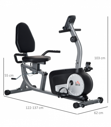 HOMCOM Exercise Bike with LCD Display, Quiet 8-Level Magnetic Resistance