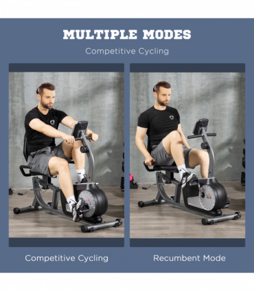 HOMCOM Exercise Bike with LCD Display, Quiet 8-Level Magnetic Resistance