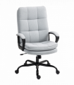 HOMCOM Fabric Office Chair, Computer Desk Chair for Home, Light Grey