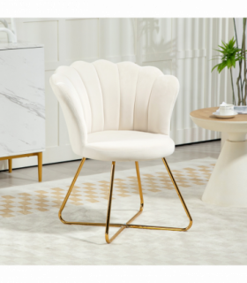 Velvet-Feel Lotus Petal Accent Chair