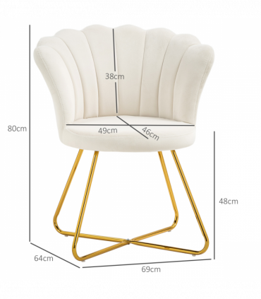 Velvet-Feel Lotus Petal Accent Chair