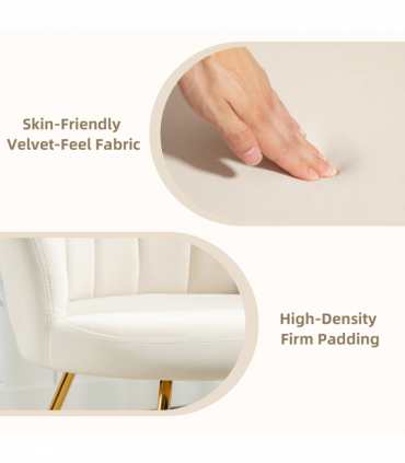 Velvet-Feel Lotus Petal Accent Chair