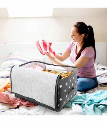 VINSANI 3pc DELUXE STORAGE BAGS GREY STAR 0000329