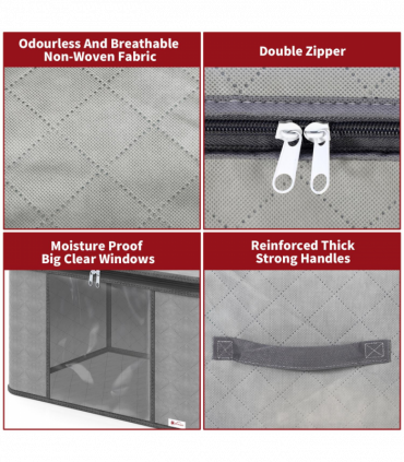 VINSANI 3pc DELUXE STORAGE BAGS LIGHT GREY 0000327