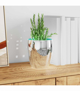 vidaXL Mirror Mosaic Tile Geometric 12 pcs Silver 100 x 4 cm Glass