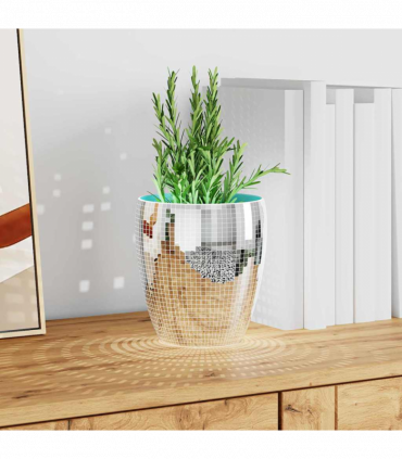 vidaXL Mirror Mosaic Tile Geometric 12 pcs Silver 100 x 4 cm Glass