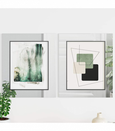 vidaXL Mirror Mosaic Tile Geometric 12 pcs Silver 100 x 4 cm Glass