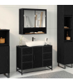 vidaXL Bathroom Furniture Set 2 pcs Black oak 80 x 33 x 60 cm