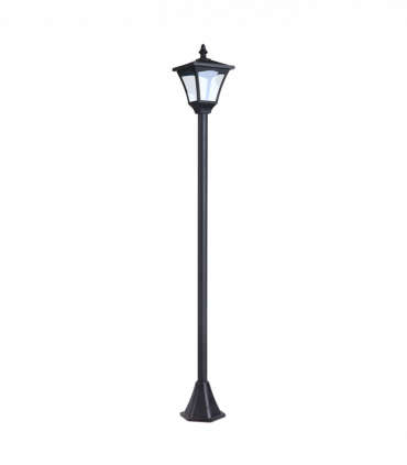 Outdoor Garden Solar Post Lamp Dimmable LED Lantern Bollard 1.2M Tall Black