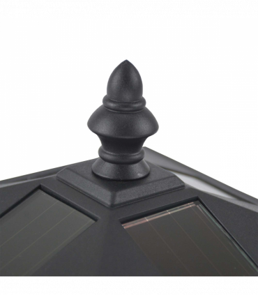 Outdoor Garden Solar Post Lamp Dimmable LED Lantern Bollard 1.2M Tall Black