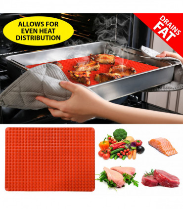 Pyramid Pan Silicone baking Tray Cooking Mat Non Stick Dishwasher Safe Oven | AS-06592 Pyra-48 5060138816572