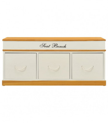 Storage Bench Solid Paulownia Wood 100 cm