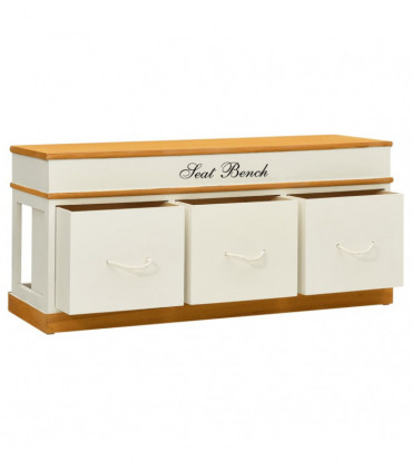 Storage Bench Solid Paulownia Wood 100 cm