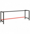 Work Bench Frame Matte Black and Matte Red 220x57x79 cm Metal