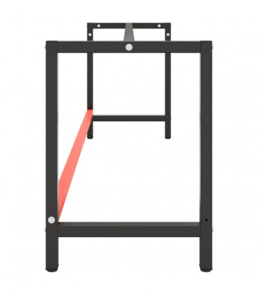 Work Bench Frame Matte Black and Matte Red 220x57x79 cm Metal