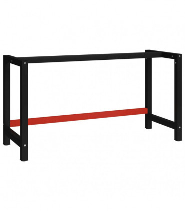 Work Bench Frame Metal 150x57x79 cm Black and Red