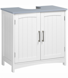 kleankin Pedestal Under Sink Cabinet, Bathroom Storage Vanity Unit, White