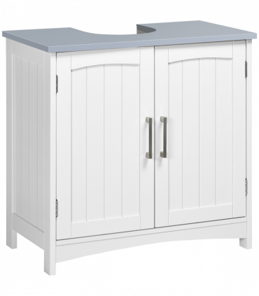 kleankin Pedestal Under Sink Cabinet, Bathroom Storage Vanity Unit, White