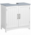 kleankin Pedestal Under Sink Cabinet, Bathroom Storage Vanity Unit, White