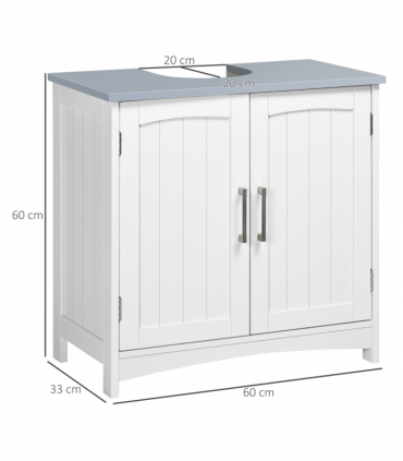 kleankin Pedestal Under Sink Cabinet, Bathroom Storage Vanity Unit, White