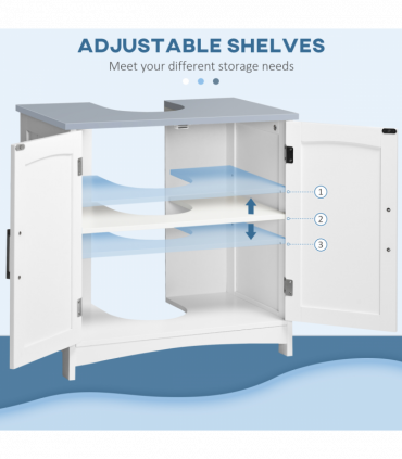 kleankin Pedestal Under Sink Cabinet, Bathroom Storage Vanity Unit, White