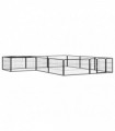 vidaXL 12-Panel Dog Playpen Black 100x50 cm Powder-coated Steel