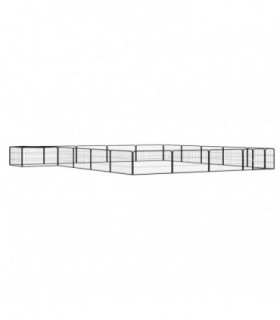 vidaXL 20-Panel Dog Playpen Black 100x50 cm Powder-coated Steel