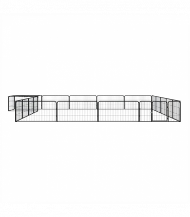 vidaXL 20-Panel Dog Playpen Black 100x50 cm Powder-coated Steel