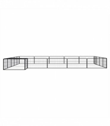 vidaXL 20-Panel Dog Playpen Black 100x50 cm Powder-coated Steel