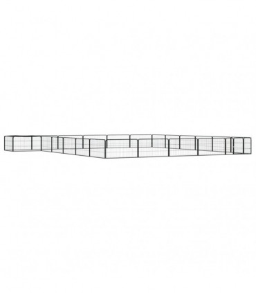 vidaXL 24-Panel Dog Playpen Black 100x50 cm Powder-coated Steel