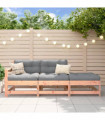 vidaXL 3 Piece Garden Lounge Set with Cushions Solid Wood Douglas