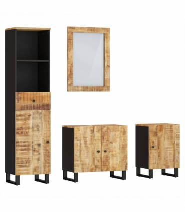 vidaXL 4 Piece Bathroom Furniture Set Solid Wood Mango