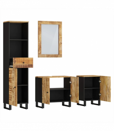 vidaXL 4 Piece Bathroom Furniture Set Solid Wood Mango