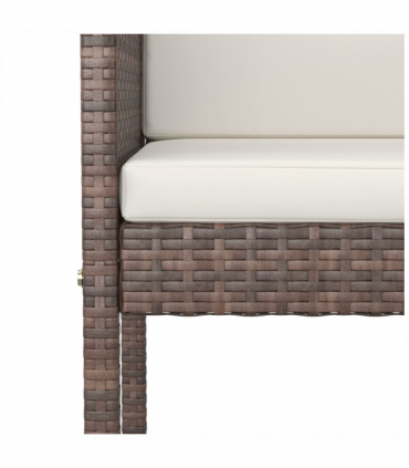 vidaXL 5 Piece Garden Bar Set with Cushions Poly Rattan Brown