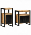 vidaXL Bathroom Furniture Set 2 pcs Brown Soild rough mango wood