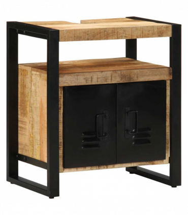 vidaXL Bathroom Furniture Set 2 pcs Brown Soild rough mango wood