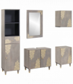 vidaXL Bathroom Furniture Set with Drawer 5 pcs Grey 62 x 33 x 58 cm