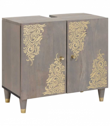 vidaXL Bathroom Furniture Set with Drawer 5 pcs Grey 62 x 33 x 58 cm