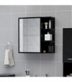 vidaXL Bathroom Mirror Cabinet Black 62.5x20.5x64 cm Engineered Wood