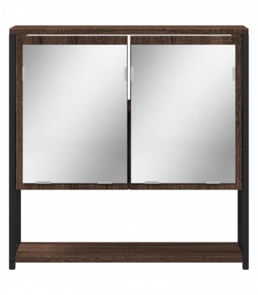 vidaXL Bathroom Mirror Cabinet Brown Oak 60x16x60 cm Engineered Wood