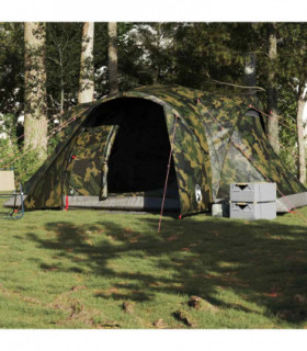 vidaXL Family Tent Dome 6-Person Camouflage Waterproof