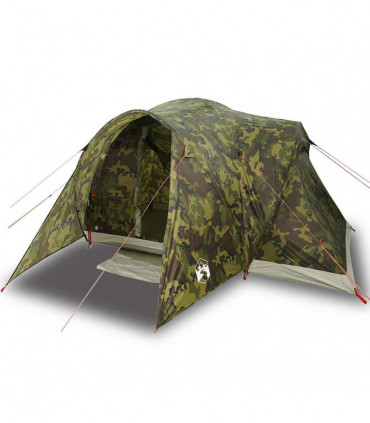 vidaXL Family Tent Dome 6-Person Camouflage Waterproof