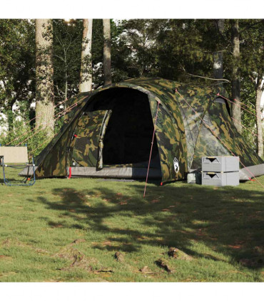 vidaXL Family Tent Dome 6-Person Camouflage Waterproof