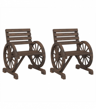 vidaXL Garden Chairs 2 pcs 58x58x78.5 cm Solid Wood Fir