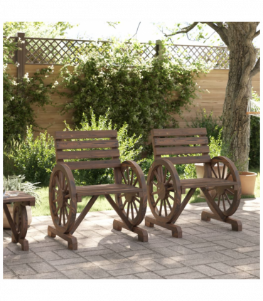 vidaXL Garden Chairs 2 pcs 58x58x78.5 cm Solid Wood Fir