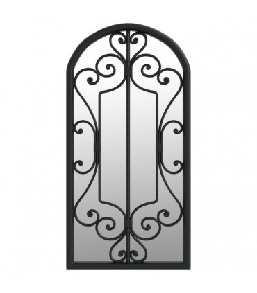 vidaXL Garden Mirror Black 70x30 cm Iron for Outdoor Use