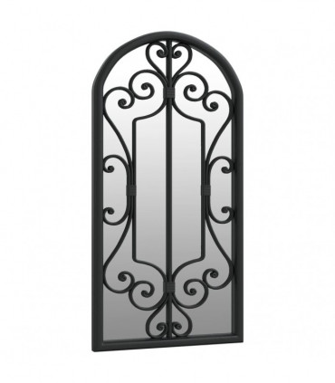 vidaXL Garden Mirror Black 70x30 cm Iron for Outdoor Use