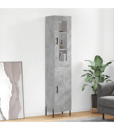 vidaXL Highboard Concrete Grey 34.5x34x180 cm Engineered Wood