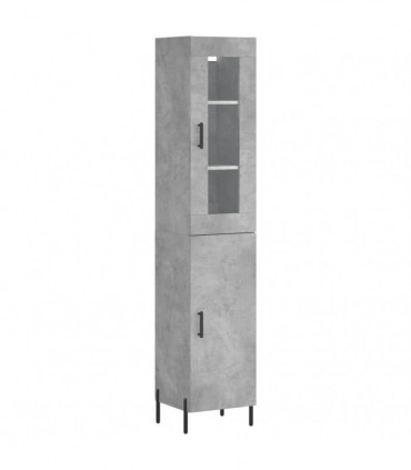 vidaXL Highboard Concrete Grey 34.5x34x180 cm Engineered Wood