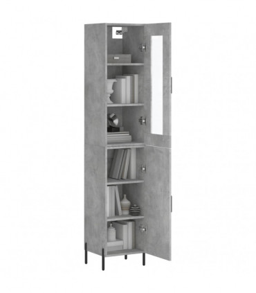 vidaXL Highboard Concrete Grey 34.5x34x180 cm Engineered Wood